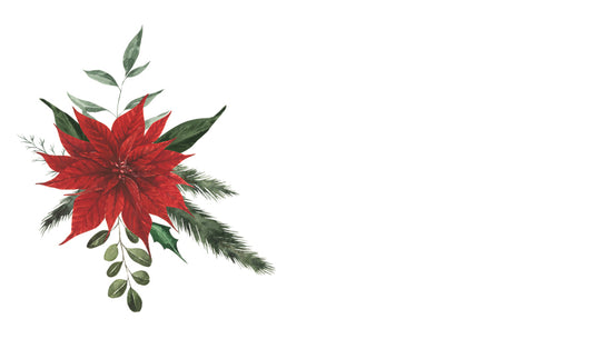 Christmas Poinsettia Evergreens Happy Notes