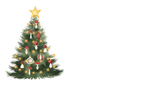 Christmas Mushroom Tree Happy Notes