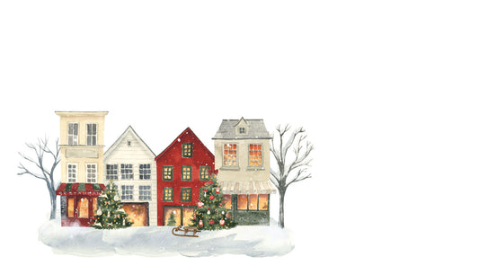 Christmas Village Scene Happy Notes