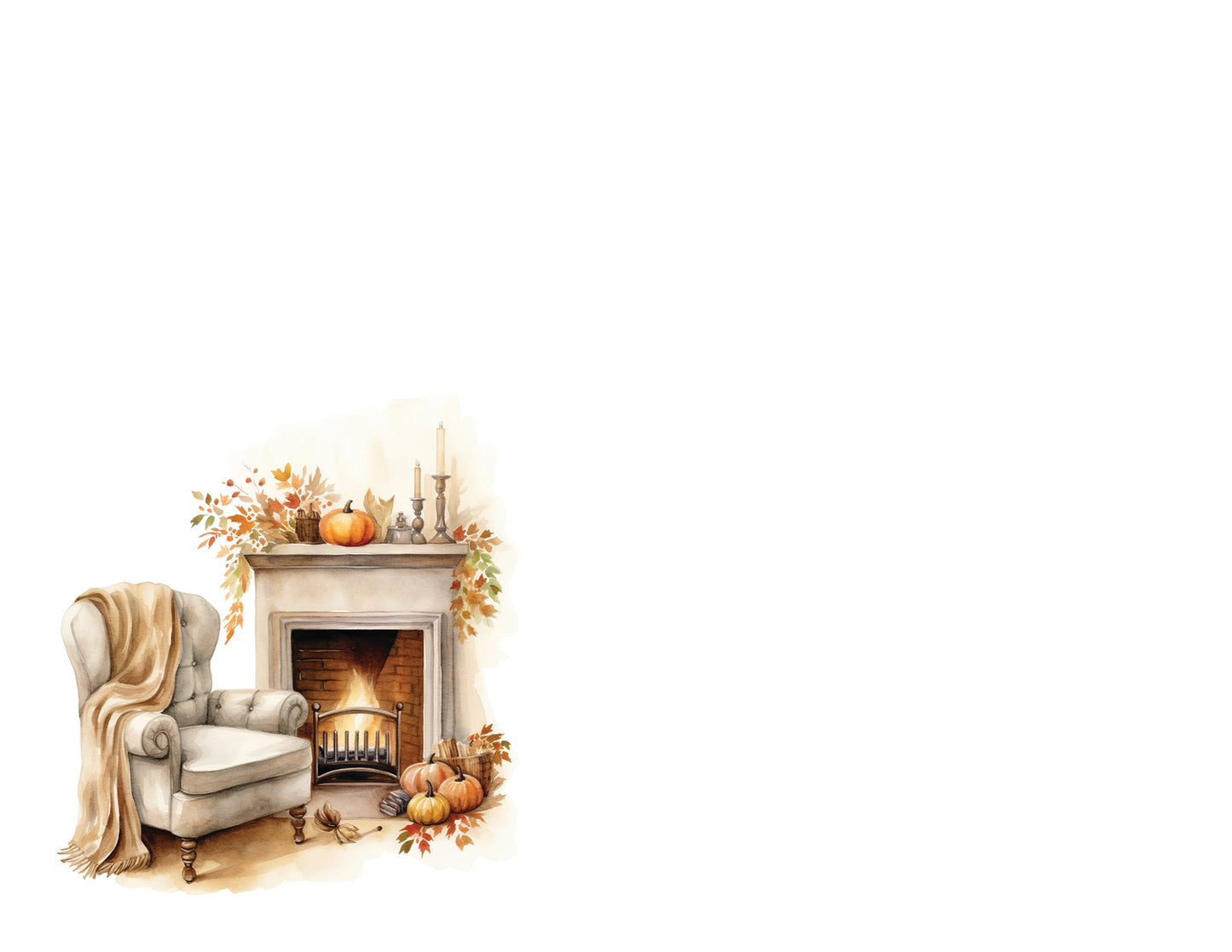 Cozy Chair By The Fire Correspondence Cards