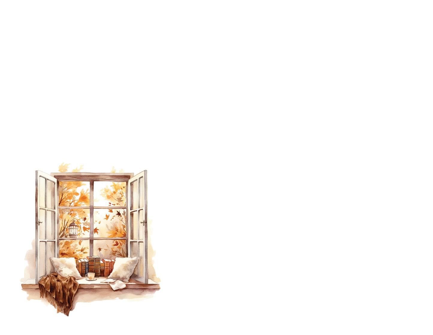 Autumn Cozy Reading Nook Correspondence Cards
