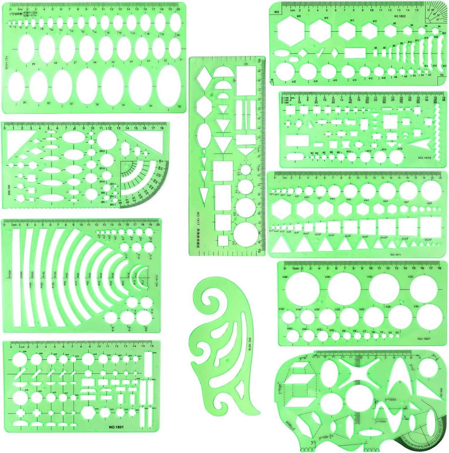 Drafting Stencil & Measuring Various Single Tool