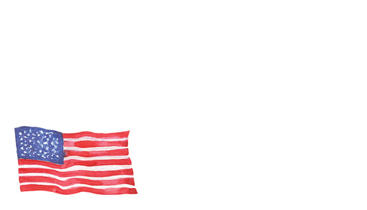 American flag illustration on a white background