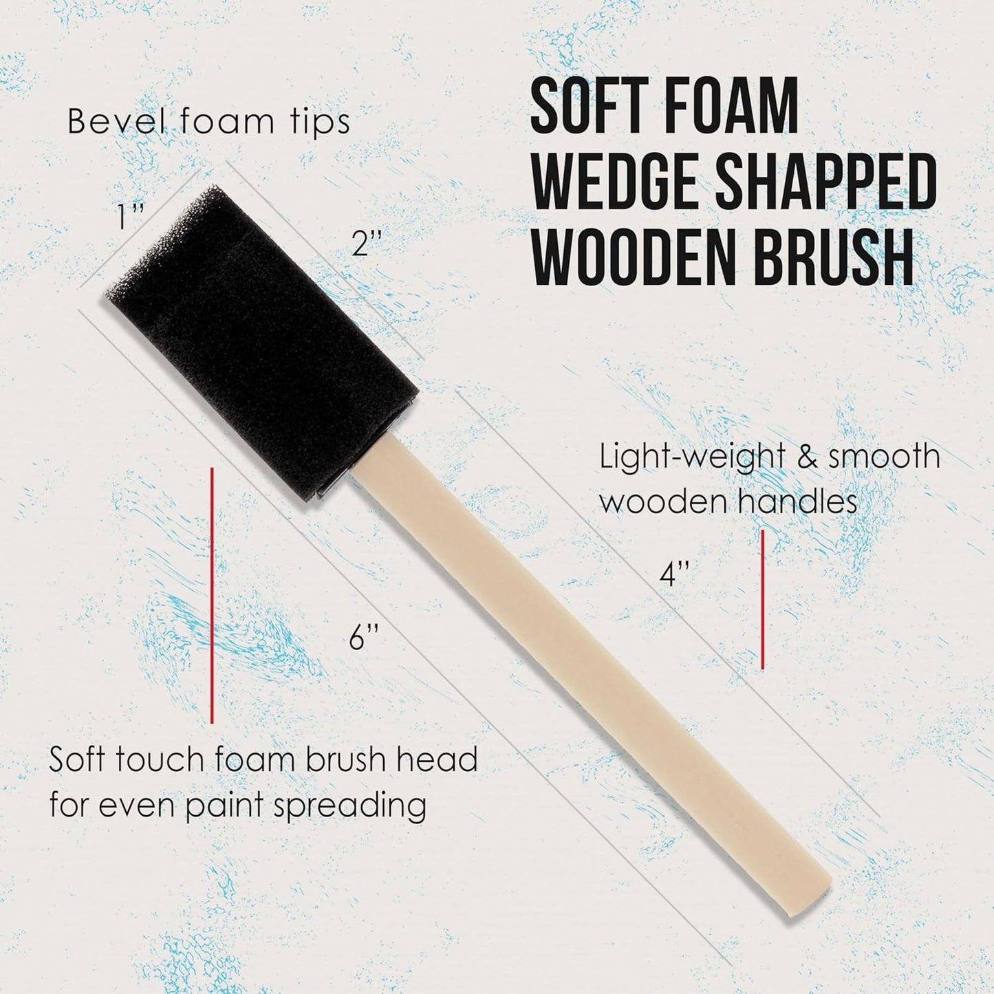 1 inch Foam Sponge Wood Handle Paint Brush