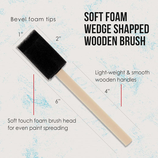 1 inch Foam Sponge Wood Handle Paint Brush