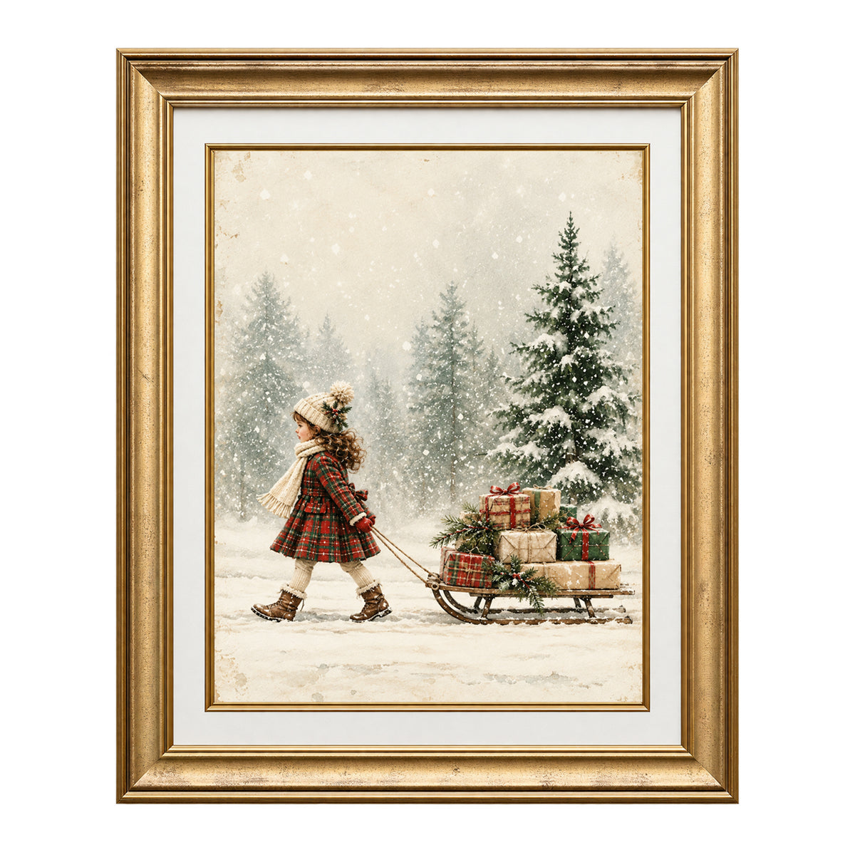 Special Delivery Christmas Cottage Wall Art Print 8.5" x 11"