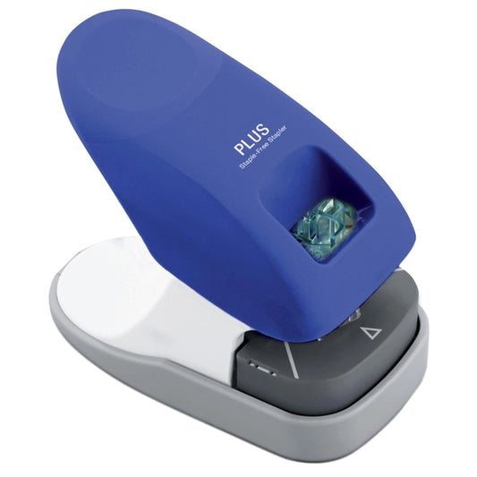 Desktop Paper Clinch Staple Free Stapler, Blue