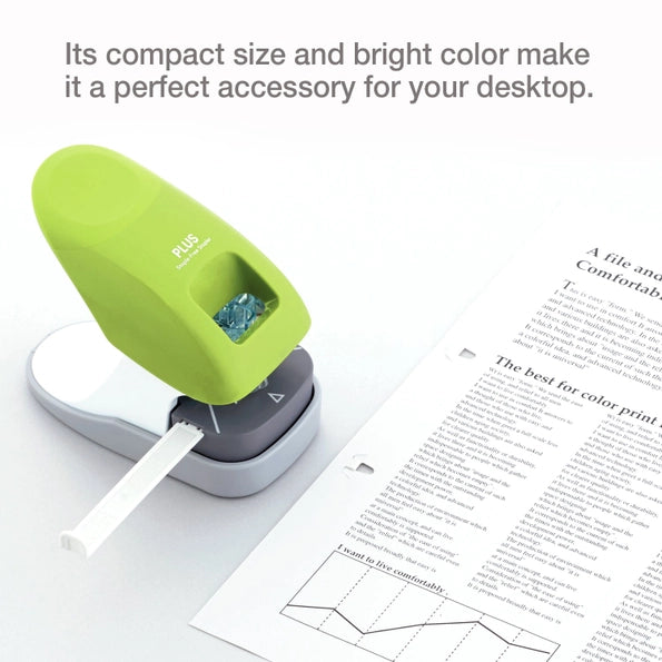Desktop Paper Clinch Staple Free Stapler, Blue