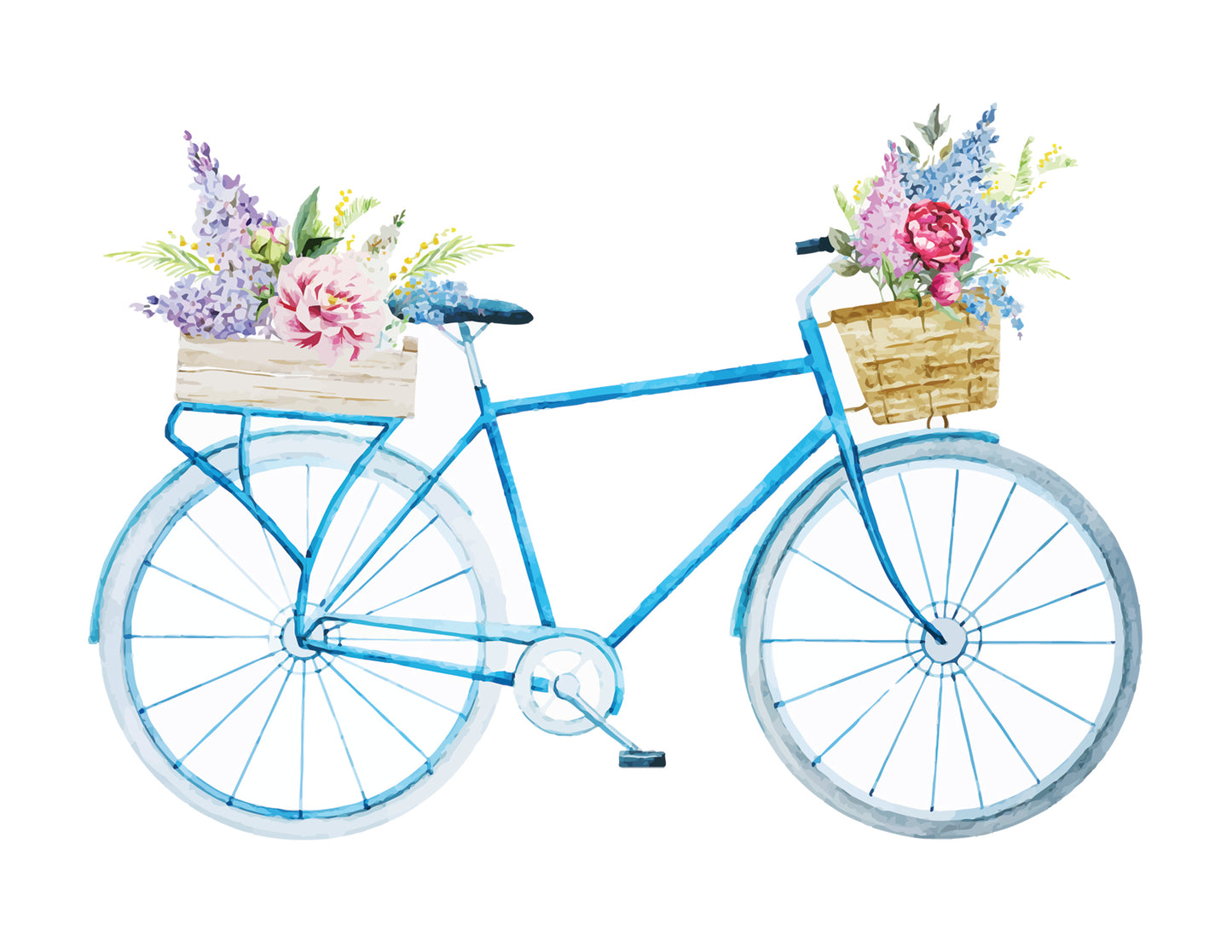 French Country Blue Bicycle Note Card