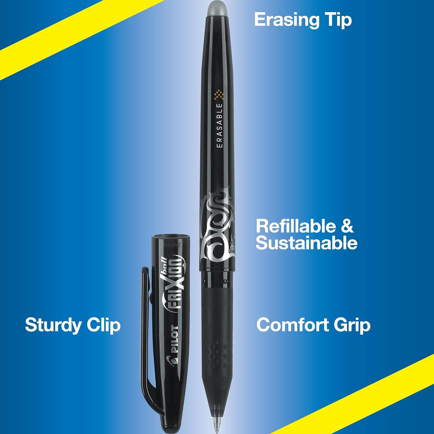 Pilot FriXion Ball 0.7mm Erasable Gel Pen, Black / Colored