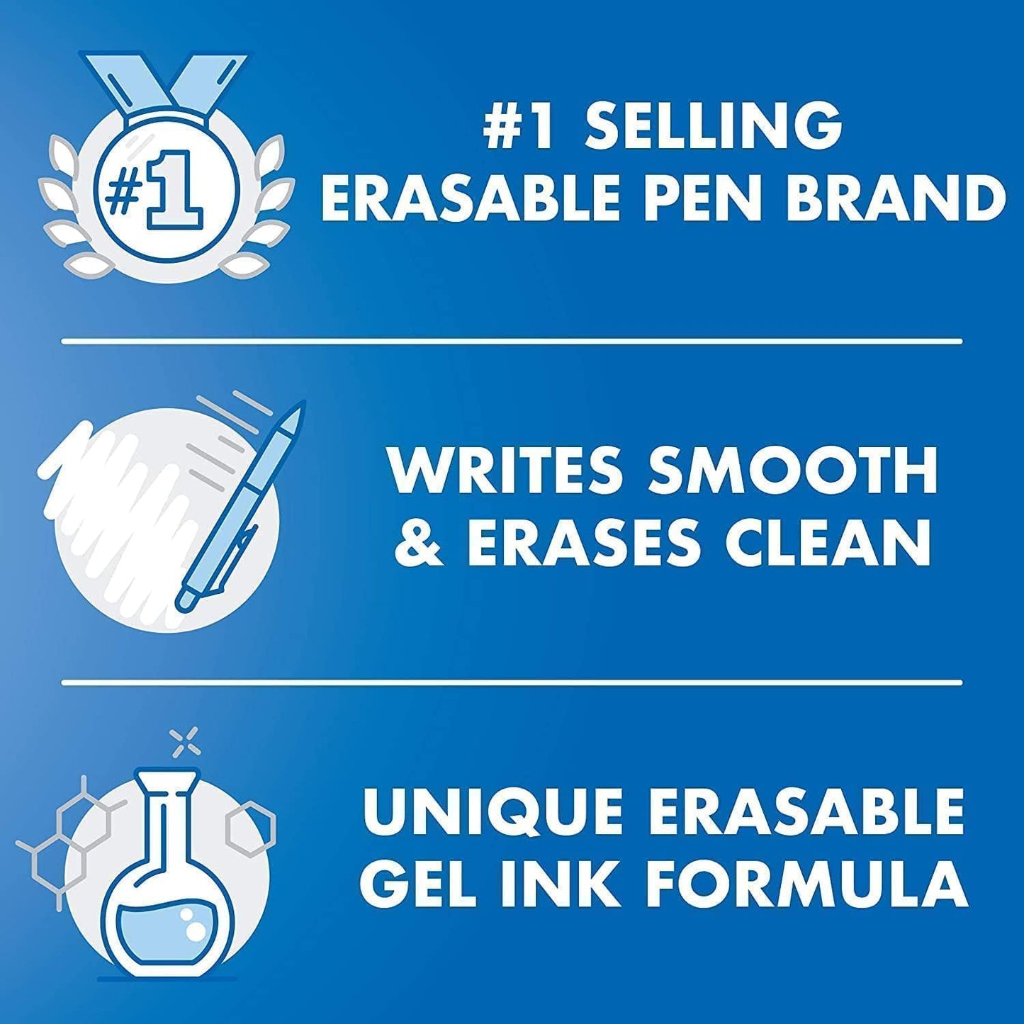 Pilot FriXion Ball 0.7mm Erasable Gel Pen, Black / Colored