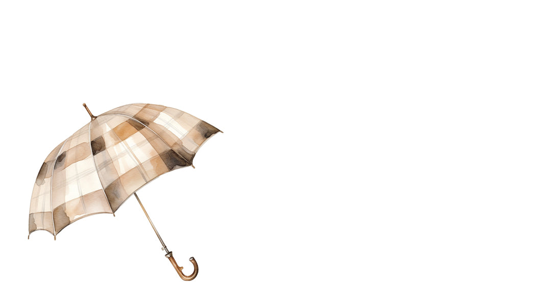 Gingham Umbrella Happy Notes