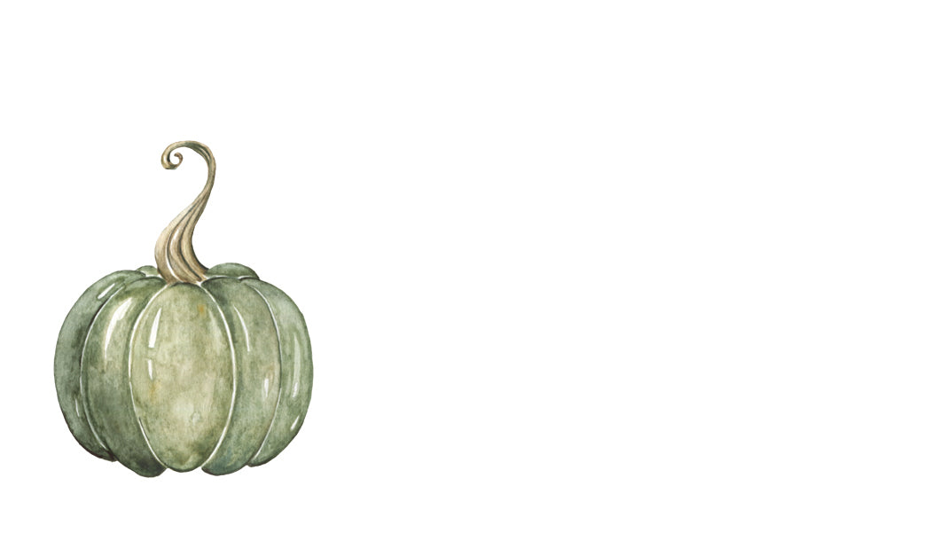Green decorative pumpkin on a white background