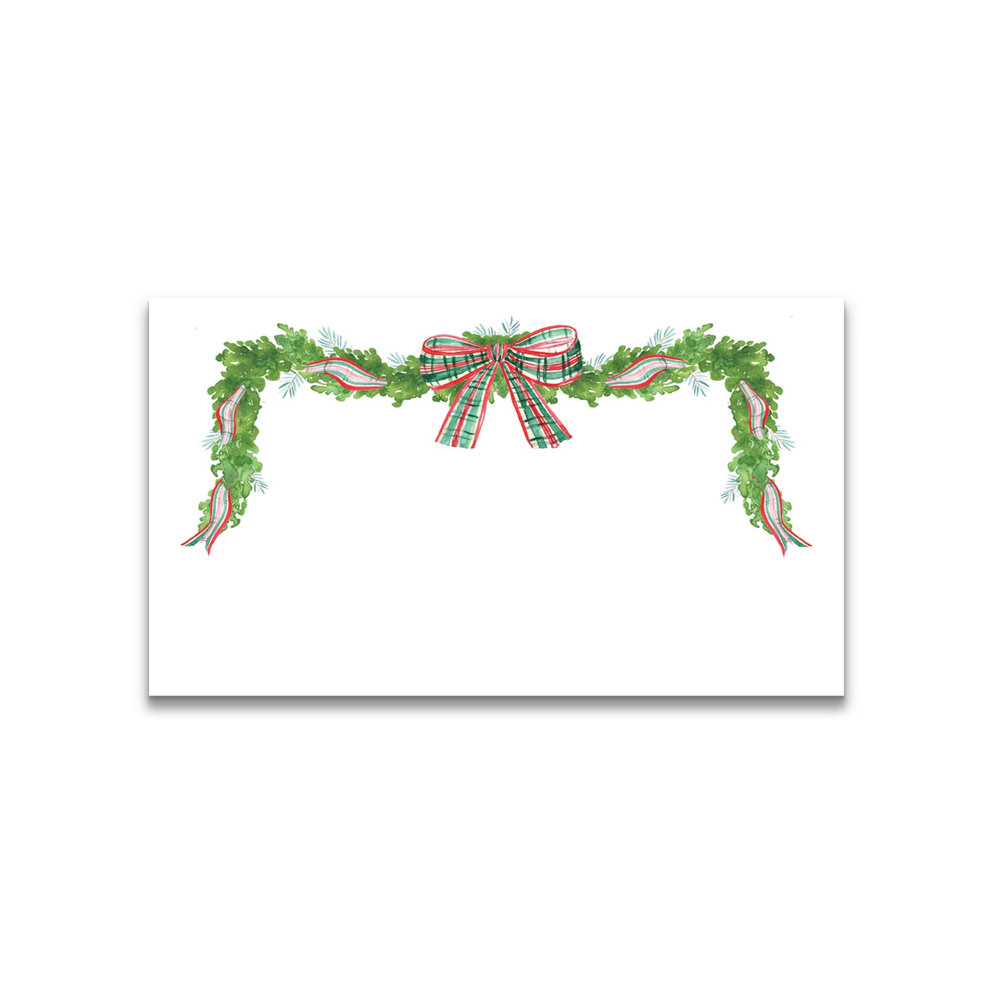 Christmas Plaid Garland Happy Notes