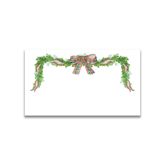 Christmas Plaid Garland Happy Notes