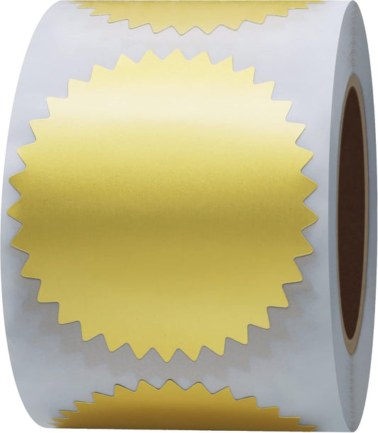 Metallic 2” Starburst Edge Sealing Stickers