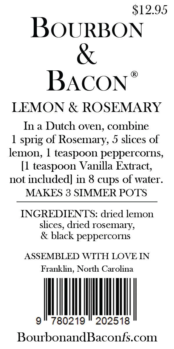 Lemon & Rosemary Simmer Pot Bags
