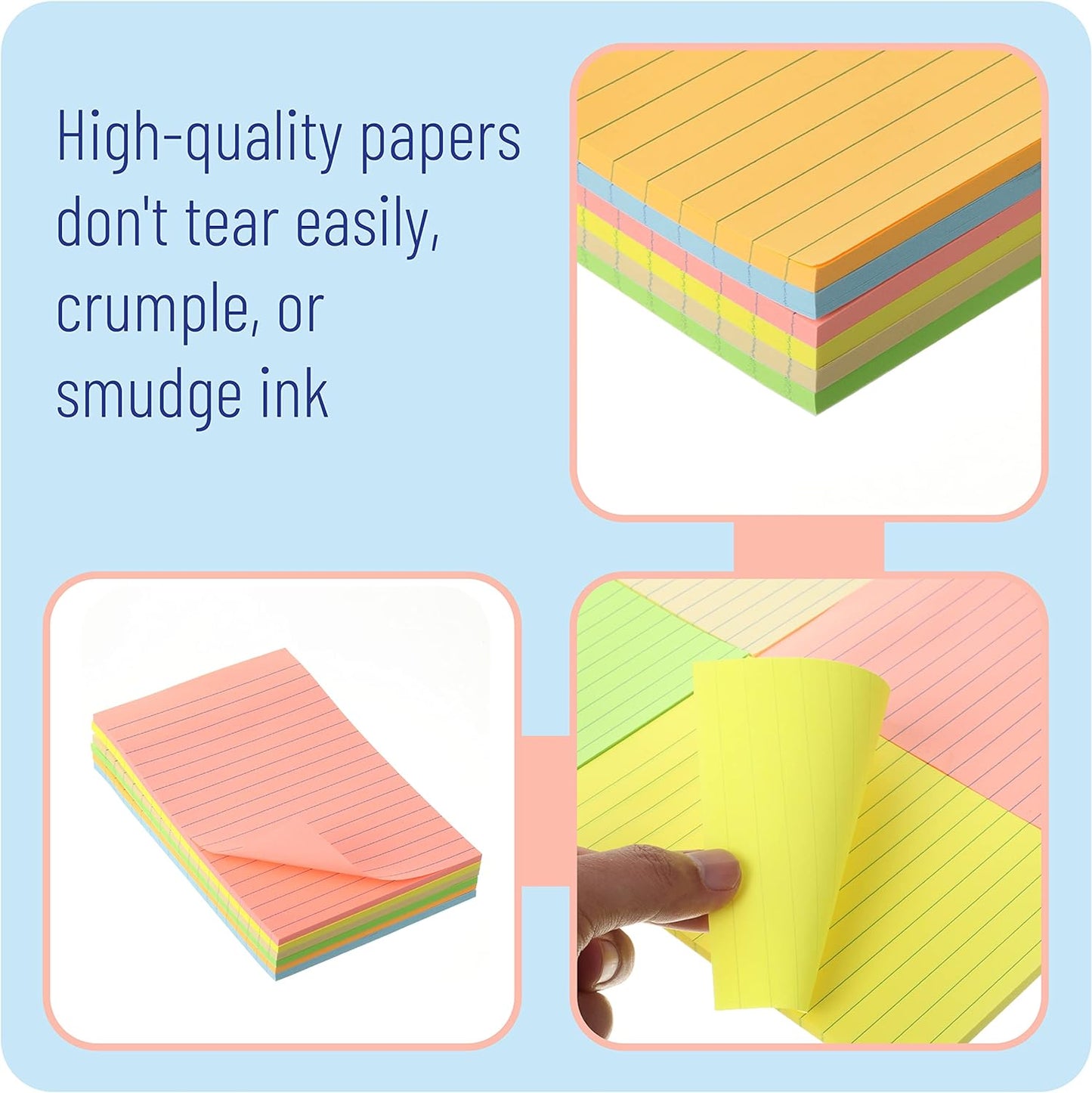 Mr. Pen Lined Sticky Notes, 4" x 6" Singles