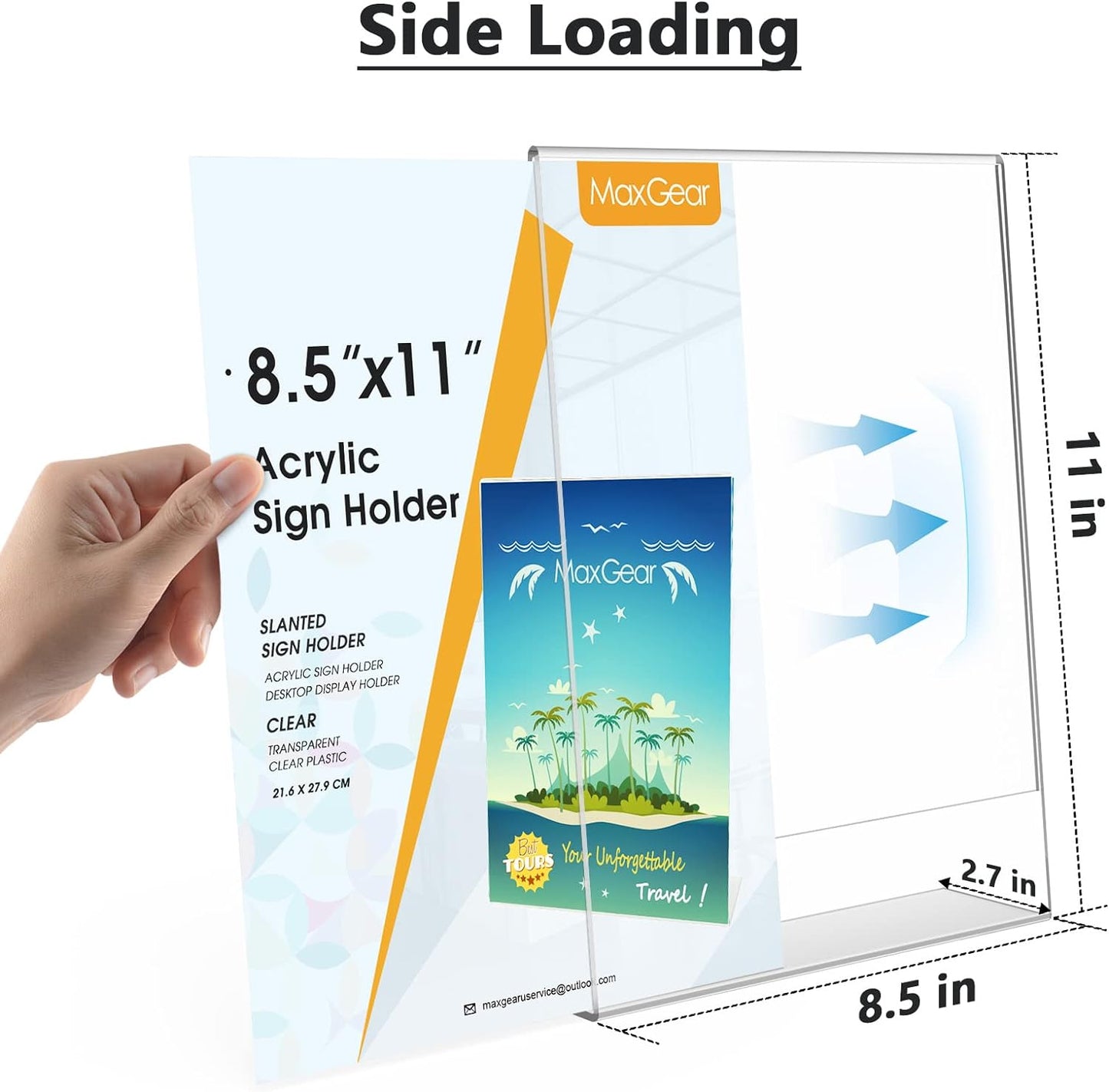 MaxGear Acrylic Sign Holder 8.5 X 11"