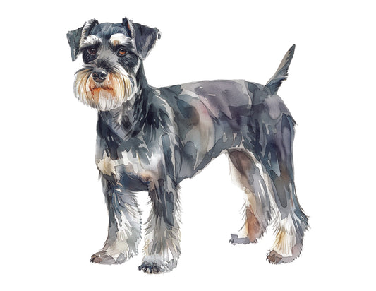Artistic illustration of a dog on a white background