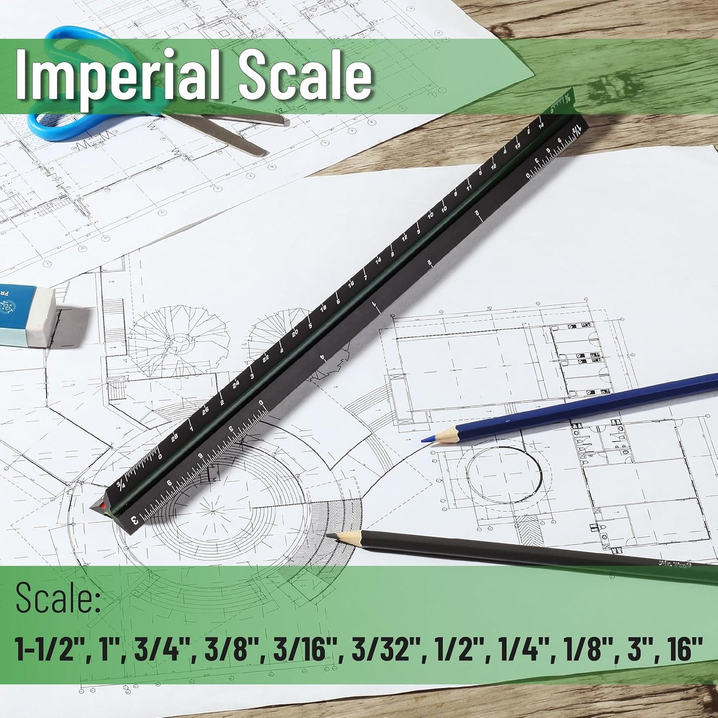 Mr. Pen 12" Architectural Aluminum Scale