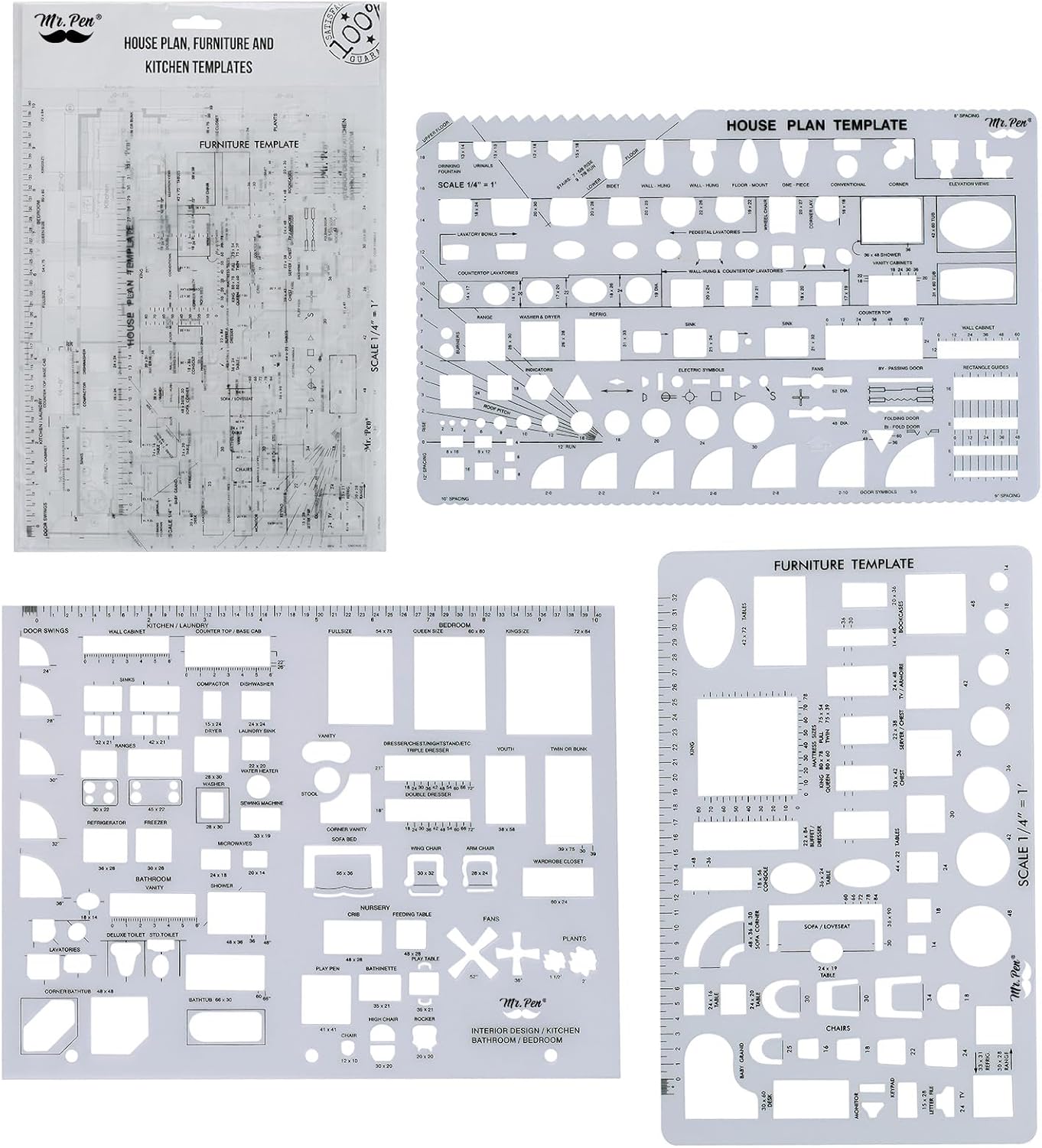 Mr. Pen House Plan, Furniture & Kitchen Templates