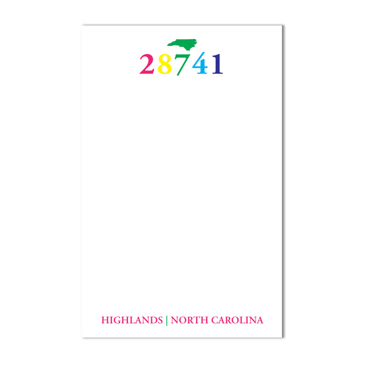 Zip Code Collection Notepad 5.5"x 8.5" – 28741 Highlands, North Carolina