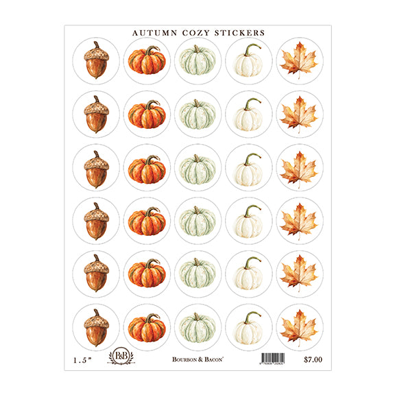 Autumn Cozy Cottage Stickers - 30 - 1.5" Round