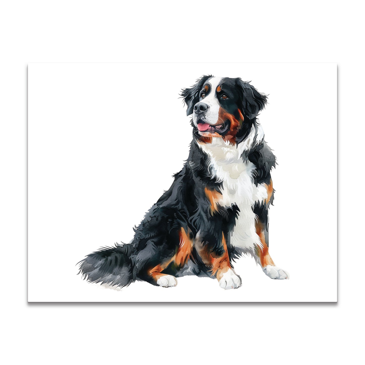 Berne Mountain Dog Watercolor Note Card Set – Box of 10 with Kraft Envelopes
