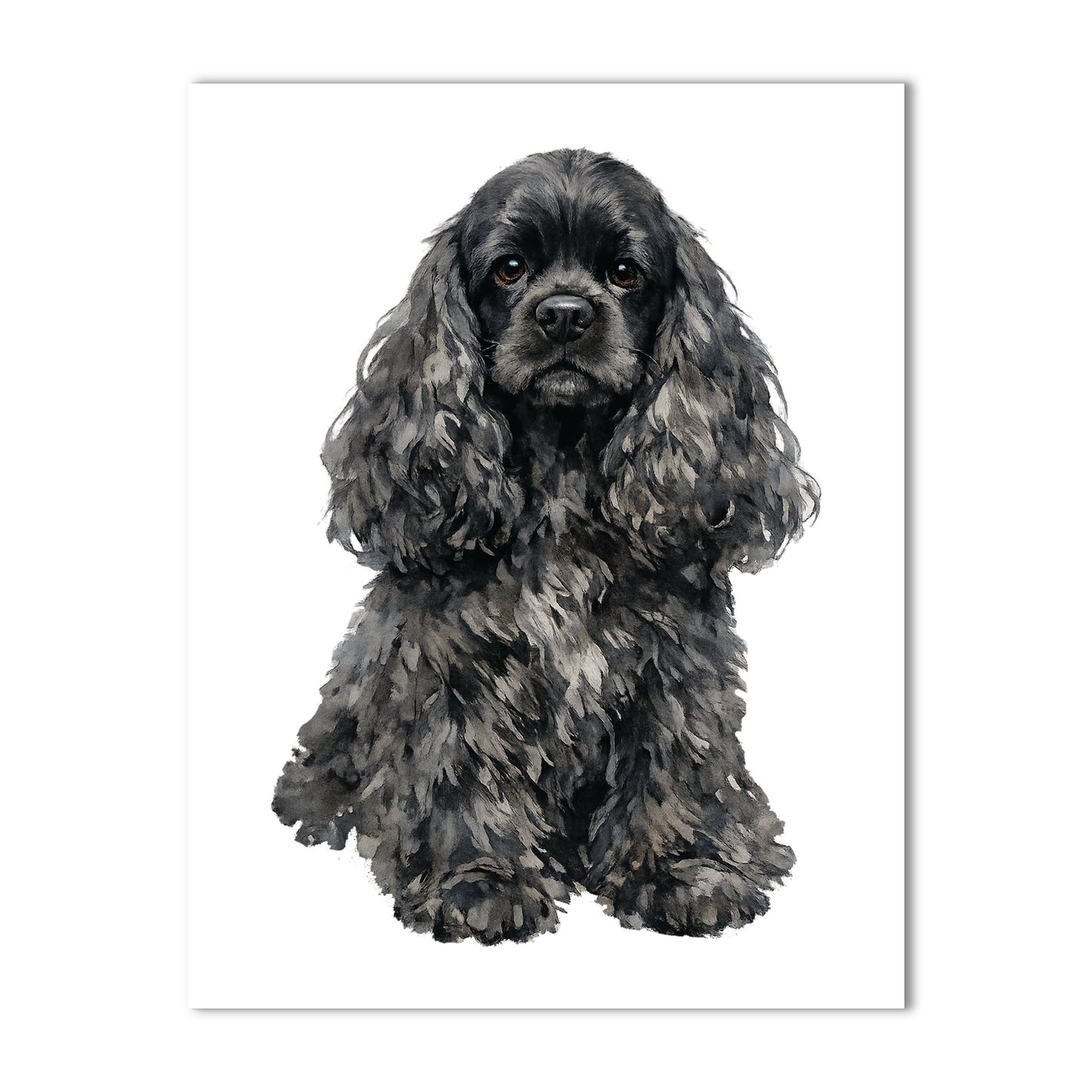 Black Cocker Spaniel Note Cards Box Set of 10 - A2 Size