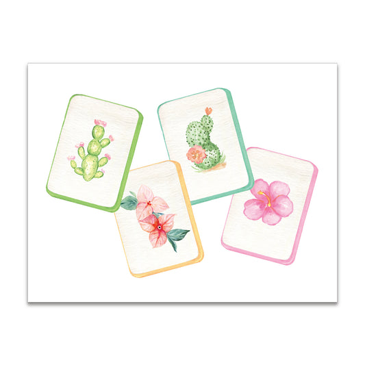 Southern Charm Mahjong Flowers Note Card