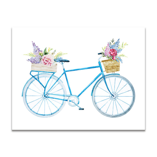 French Country Blue Bicycle Note Card