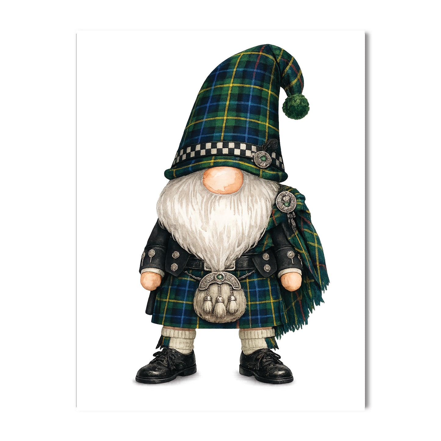Scottish Highland Heritage Gnome Collection - Scottish Gnomes in Kilts A2 Blank Note Card Set of 10