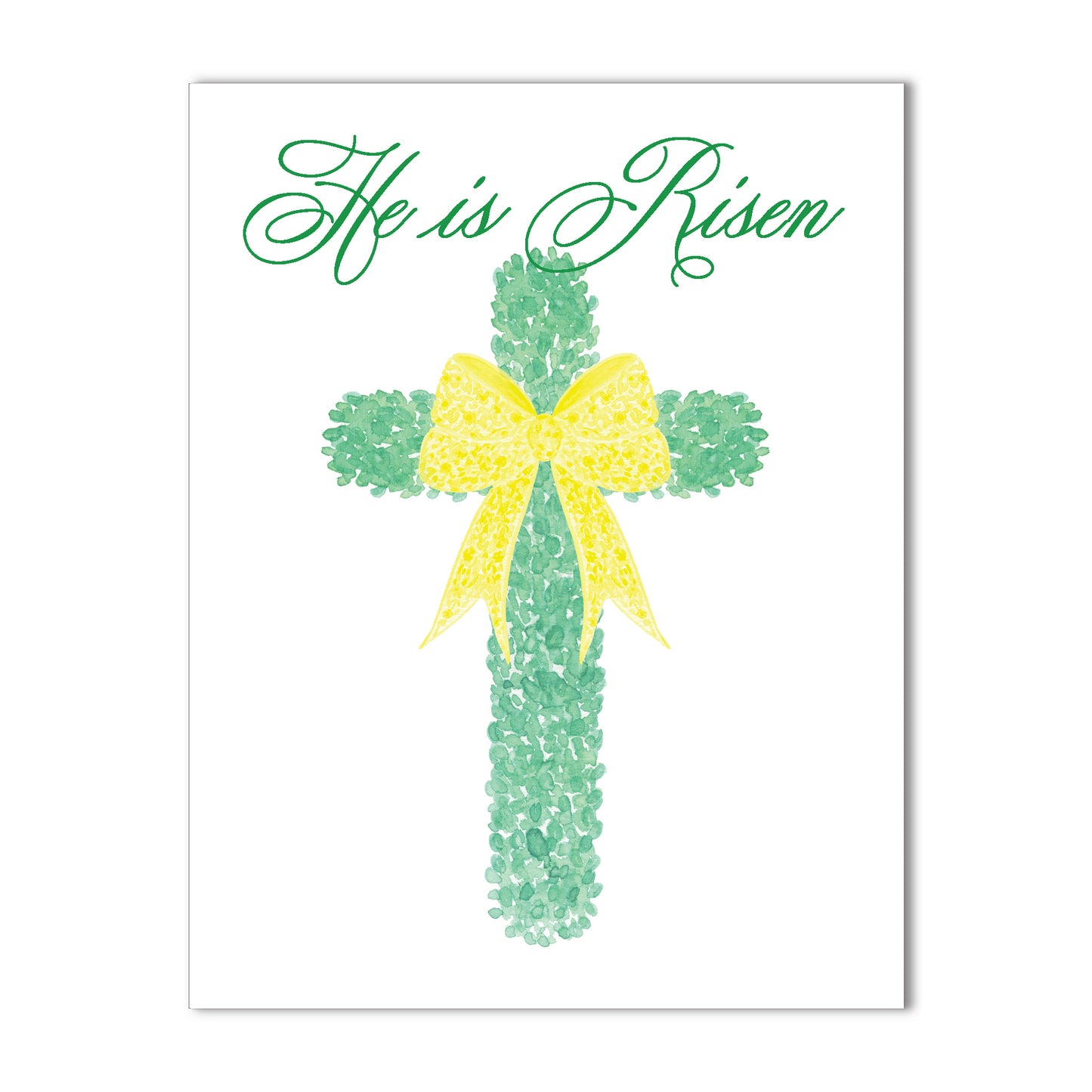 He is Risen 4 Note Card - Yellow Chinoiserie Ribbon