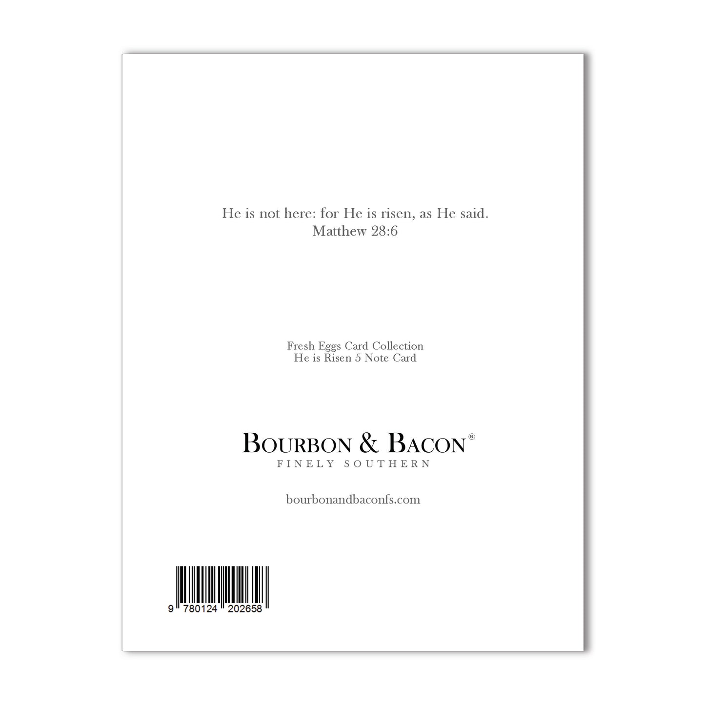 He is Risen 5 Note Card - Lavender Chinoiserie Ribbon