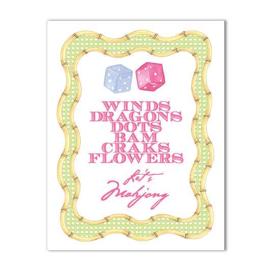 Southern Charm Let's Mahjong Note Card
