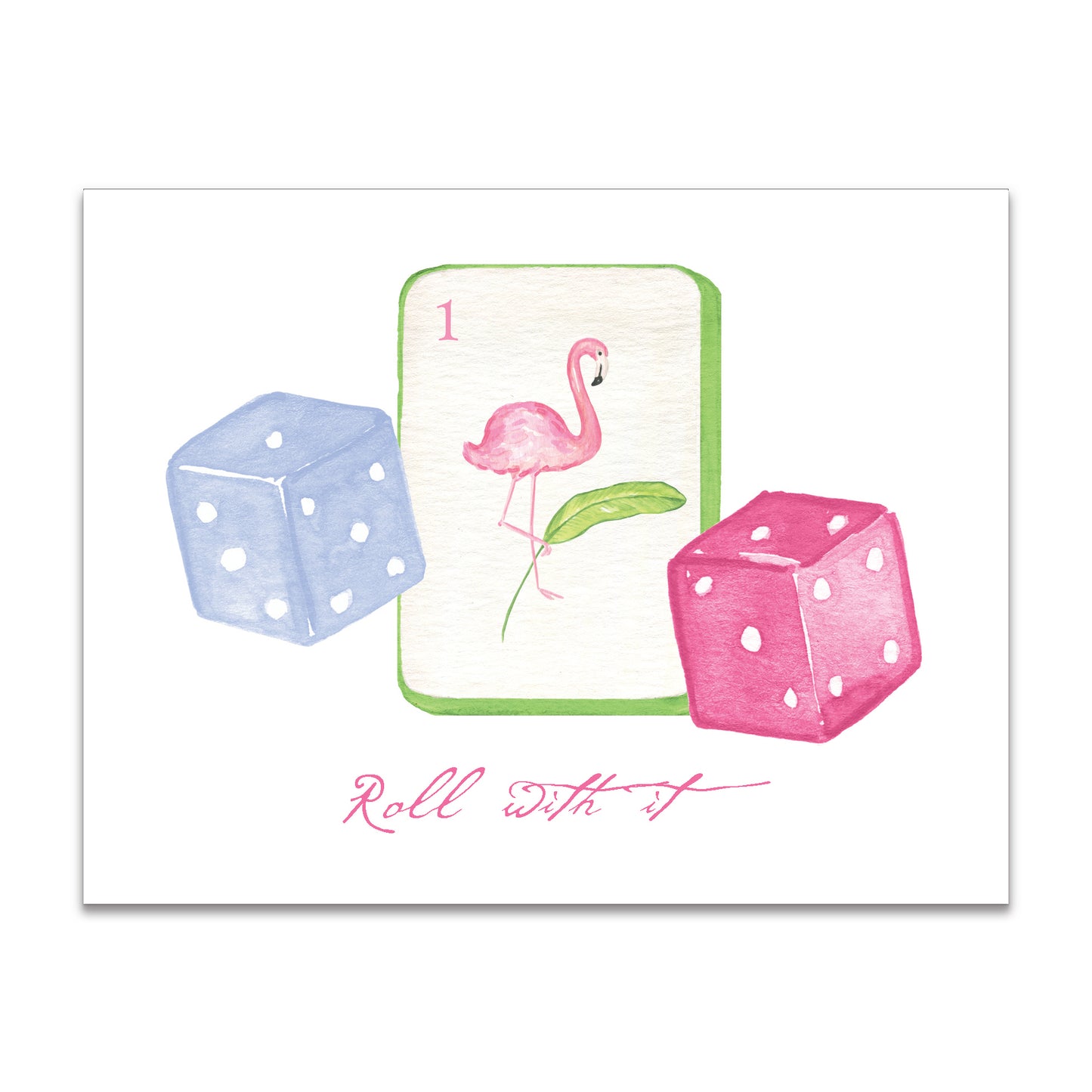 Southern Charm Mahjong Roll With It Note Card