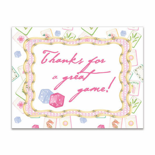 Southern Charm Mahjong Thanks For a Great Game Note Card
