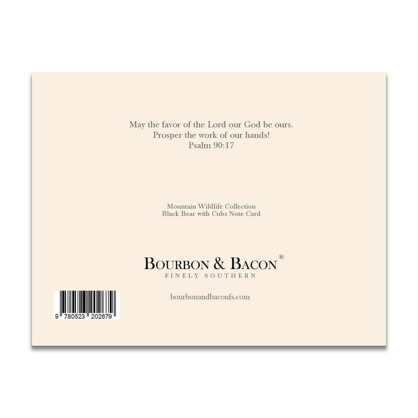 Black Bear with Cubs Stationery - a2 Blank Cards with Envelopes 4.25" x 5.5"