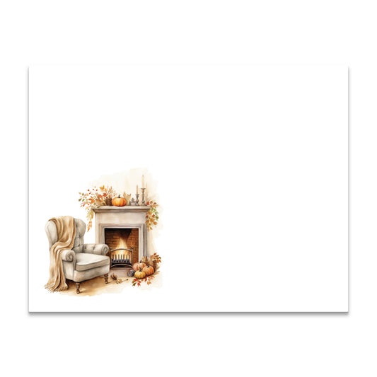 Cozy Chair By The Fire Stationery Flat Correspondence Cards