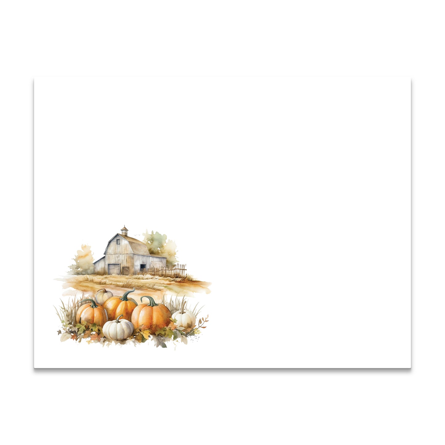 Autumn Country Barn Correspondence Cards - Flat Stationery Note Cards