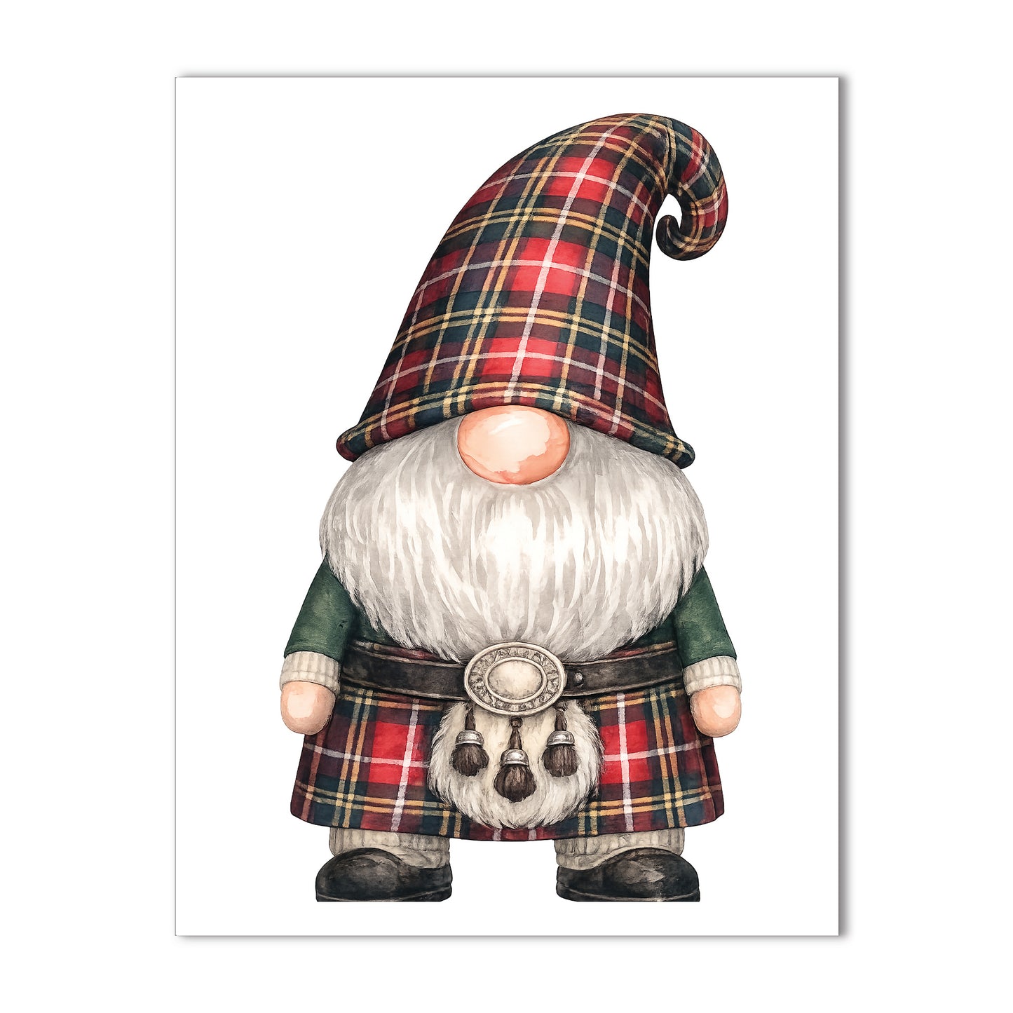 Scottish Highland Heritage Gnome Collection - Scottish Gnomes in Kilts A2 Blank Note Card Set of 10