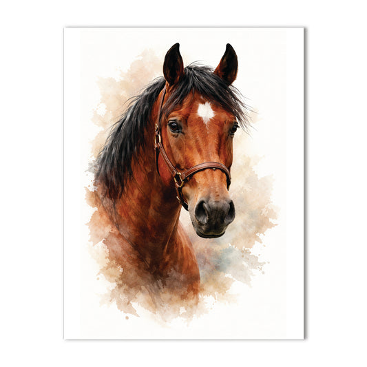 American Quarter Horse Bay Blank Note Card Set of 10