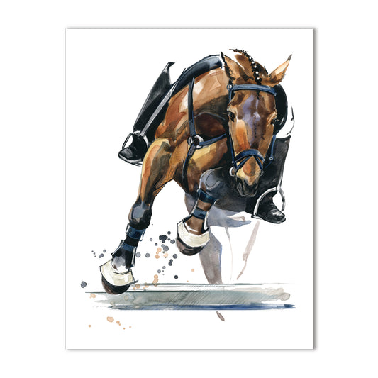Equestrian Jump Single Horse Note Card – A2 (4.25" x 5.5")