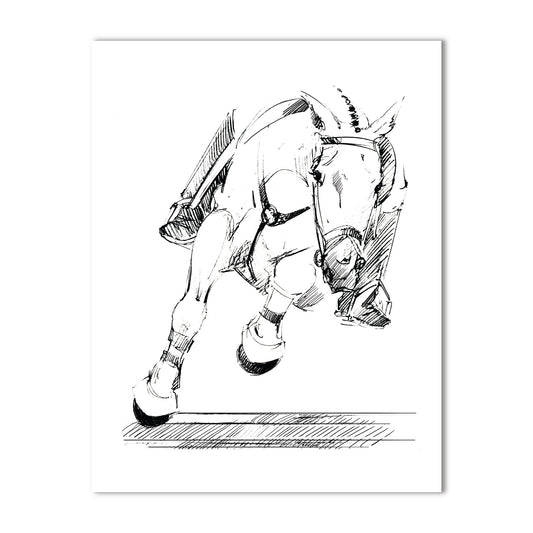 Equestrian Sketch Note Card – Single Note Card A2 (4.25" x 5.5")