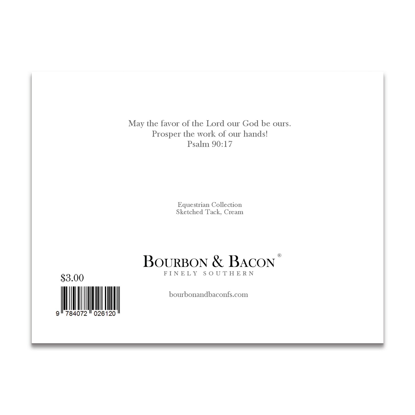Equestrian Watercolor Tack in Cream Note Card – Single Note Card A2 (4.25" x 5.5")