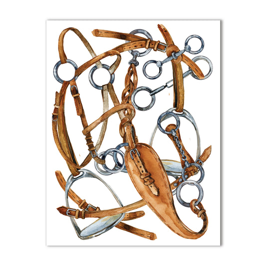 Equestrian Tack Note Card – Single Note Card A2 (4.25" x 5.5")