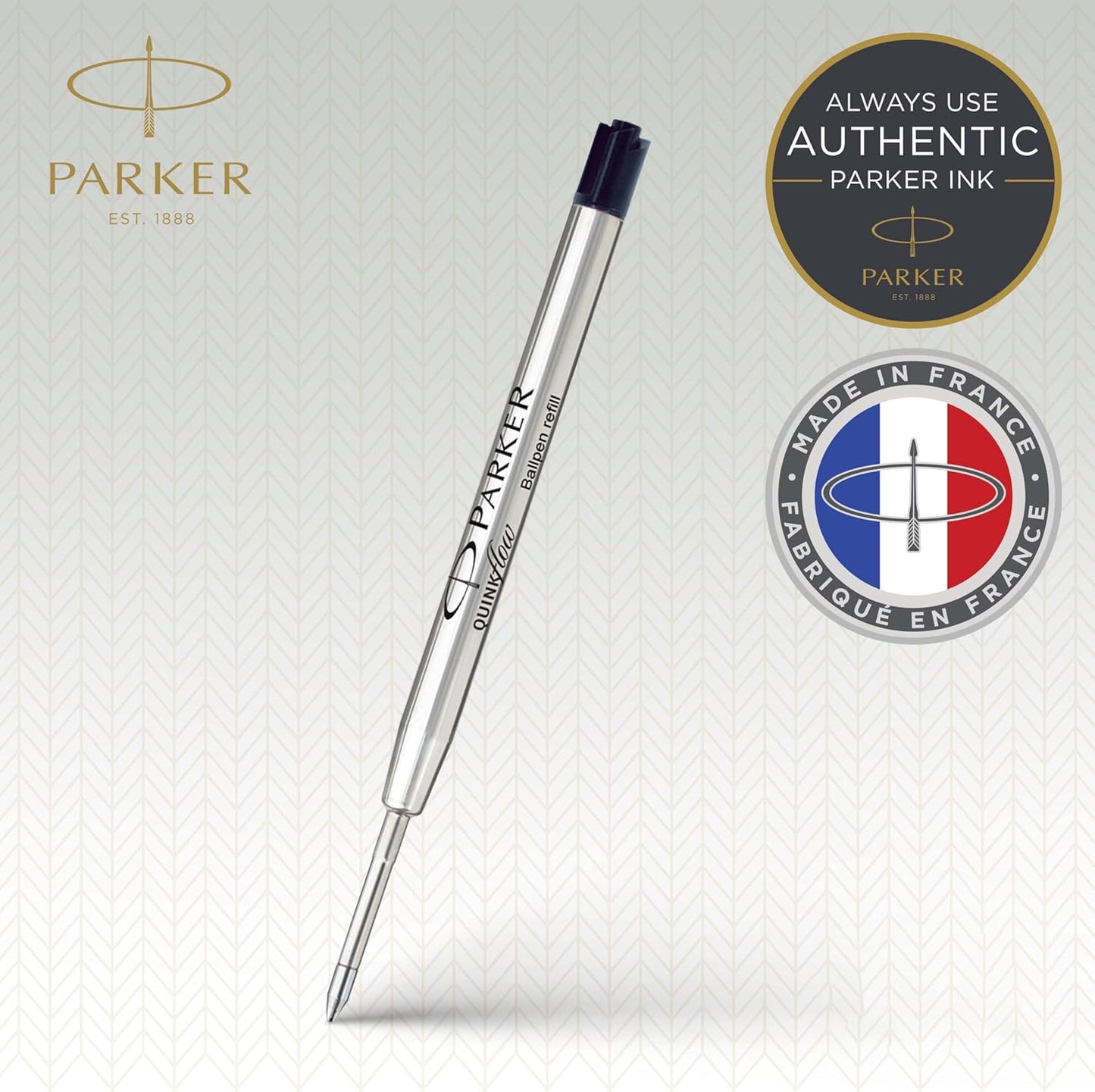 Parker Ballpoint Pen Refills, Fine Point, Black QUINKflow Ink