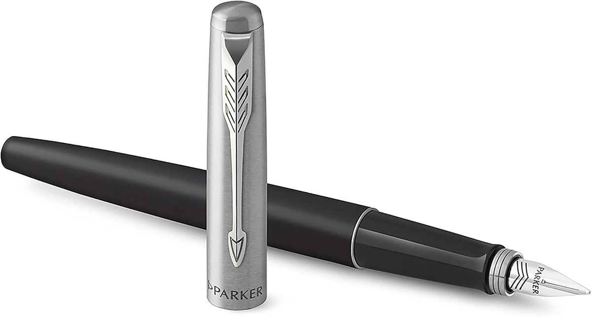 Parker Jotter Bond Street Black Chrome Trim Fountain Pen