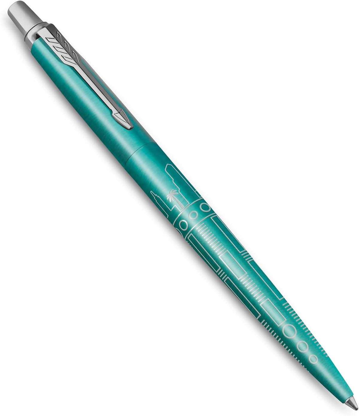 Parker Jotter Ballpoint Pen | Special Edition | Miami Turquoise with Chrome Trim | Medium Point | Blue Ink | Gift Box